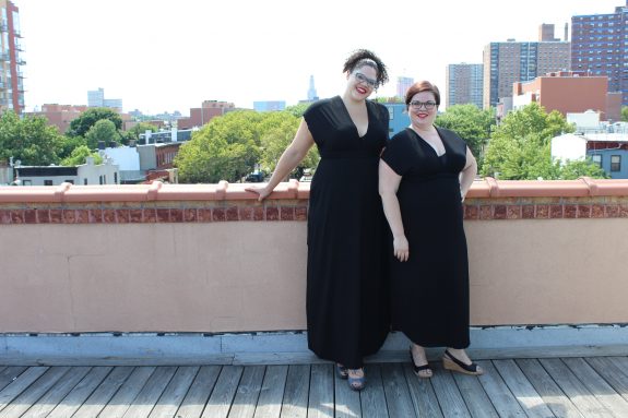 Mikaela and Sarah, both a 3X, wearing the Arianna Convertible Dress.